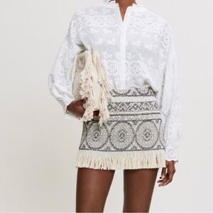 MAJE SHORT FRINGE SKIRT (W/ BUILT IN SHORT) SIZE 36 / US SMALL / EXCELLENT COND.